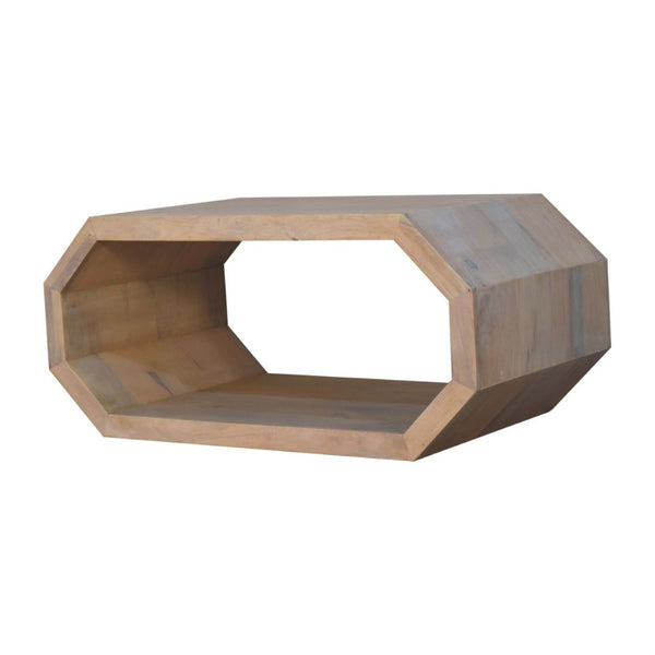 HomeRoots 39" Natural Solid Wood Coffee Table with Lower Shelf - Stylish, Durable, and Versatile Living Room Accent 657371