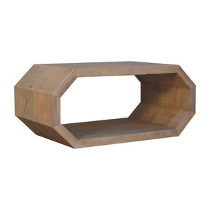 HomeRoots 39" Natural Solid Wood Coffee Table with Lower Shelf - Stylish, Durable, and Versatile Living Room Accent 657371
