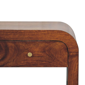 HomeRoots 32" Chestnut Solid Wood Coffee Table with Two Drawers – Elegant Storage Solution for Any Living Space 657373
