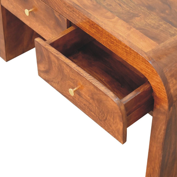 HomeRoots 32" Chestnut Solid Wood Coffee Table with Two Drawers – Elegant Storage Solution for Any Living Space 657373