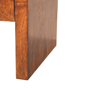 HomeRoots 32" Chestnut Solid Wood Coffee Table with Two Drawers – Elegant Storage Solution for Any Living Space 657373