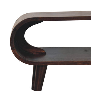 HomeRoots 35" Solid Walnut Coffee Table with Shelf – Handcrafted Modern Design for Stylish Living Spaces 657374