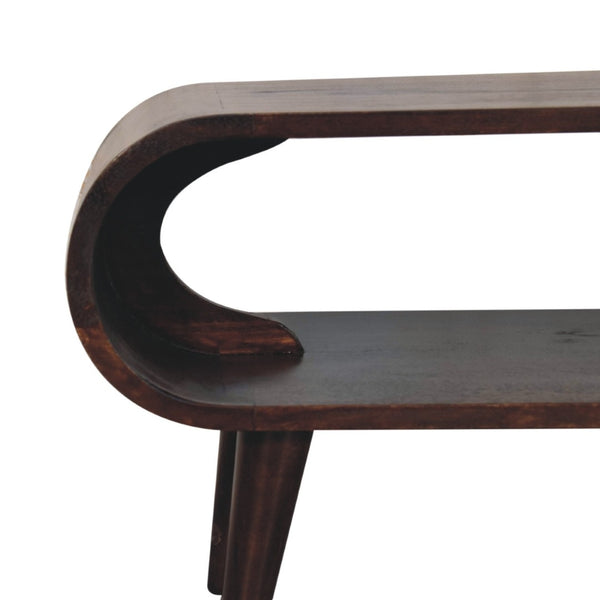 HomeRoots 35" Solid Walnut Coffee Table with Shelf – Handcrafted Modern Design for Stylish Living Spaces 657374