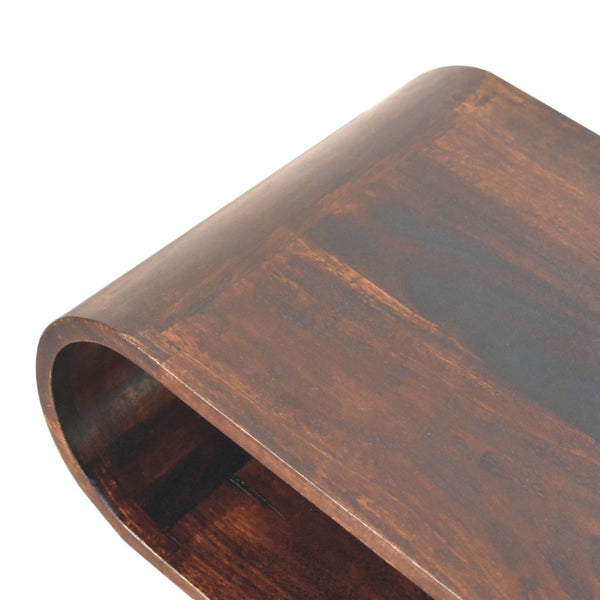 HomeRoots 35" Solid Walnut Coffee Table with Shelf – Handcrafted Modern Design for Stylish Living Spaces 657374