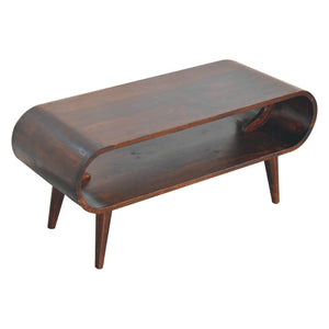 HomeRoots 35" Solid Walnut Coffee Table with Shelf – Handcrafted Modern Design for Stylish Living Spaces 657374