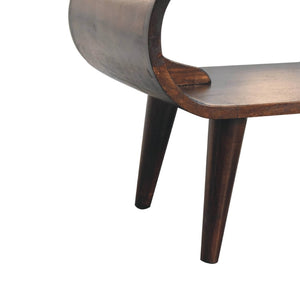 HomeRoots 35" Solid Walnut Coffee Table with Shelf – Handcrafted Modern Design for Stylish Living Spaces 657374