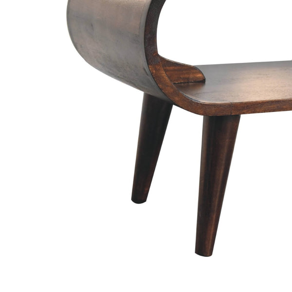 HomeRoots 35" Solid Walnut Coffee Table with Shelf – Handcrafted Modern Design for Stylish Living Spaces 657374