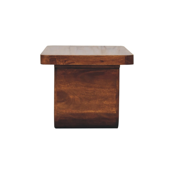 HomeRoots 32" Handcrafted Chestnut Solid Wood Double Pedestal Coffee Table – Timeless Elegance for Any Space 657377