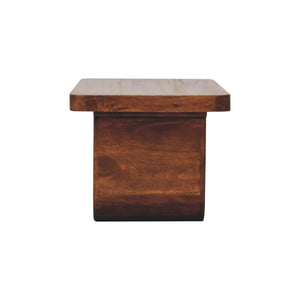HomeRoots 32" Handcrafted Chestnut Solid Wood Double Pedestal Coffee Table – Timeless Elegance for Any Space 657377