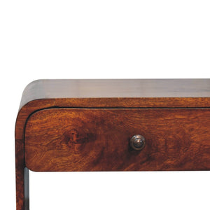 HomeRoots 34" Chestnut Solid Wood Coffee Table with Two Drawers, Elegant Storage & Stylish Design for Home 657378