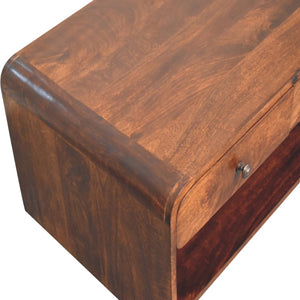 HomeRoots 34" Chestnut Solid Wood Coffee Table with Two Drawers, Elegant Storage & Stylish Design for Home 657378