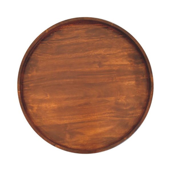 HomeRoots 32" Chestnut Solid Wood Round Coffee Table - Handcrafted Elegance for Modern & Traditional Spaces 657380