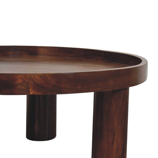 HomeRoots 32" Chestnut Solid Wood Round Coffee Table - Handcrafted Elegance for Modern & Traditional Spaces 657380