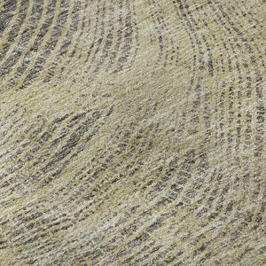 HomeRoots 8' Beige and Gray Woodland Lodge Washable Round Rug – Durable, Stylish, and Easy-Clean for Homes 657386