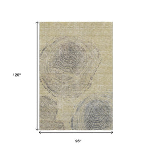 HomeRoots 8' X 10' Woodland Lodge Area Rug - Washable, UV Protected, Stylish Beige & Gray for Kids & Pets 657387