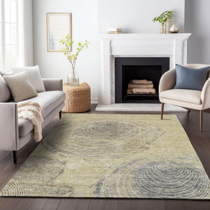 HomeRoots 8' X 10' Woodland Lodge Area Rug - Washable, UV Protected, Stylish Beige & Gray for Kids & Pets 657387