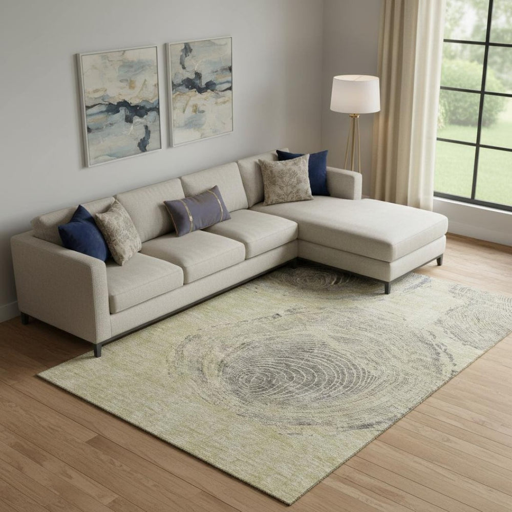 HomeRoots 9' X 12' Woodland Lodge Beige and Gray Area Rug - Durable, Stain Resistant, UV Protected for Any Space 657388