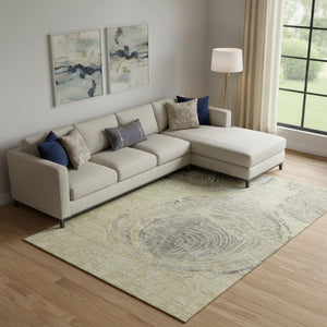 HomeRoots 9' X 12' Woodland Lodge Beige and Gray Area Rug - Durable, Stain Resistant, UV Protected for Any Space 657388