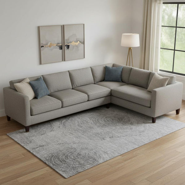 HomeRoots 9' X 12' Gray & Silver Woodland Lodge Washable Area Rug – Durable, Stylish, UV-Protected for Homes 657394
