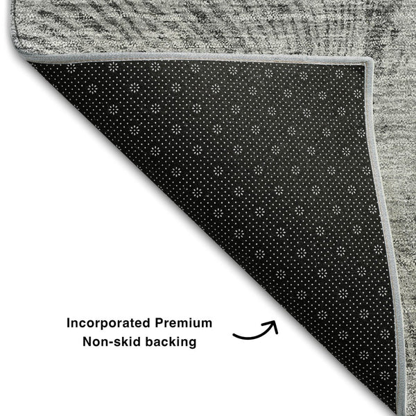 HomeRoots 10' Gray & Silver Woodland Lodge Rug – Washable, UV Protected, Stain-Resistant for Active Homes! 657395