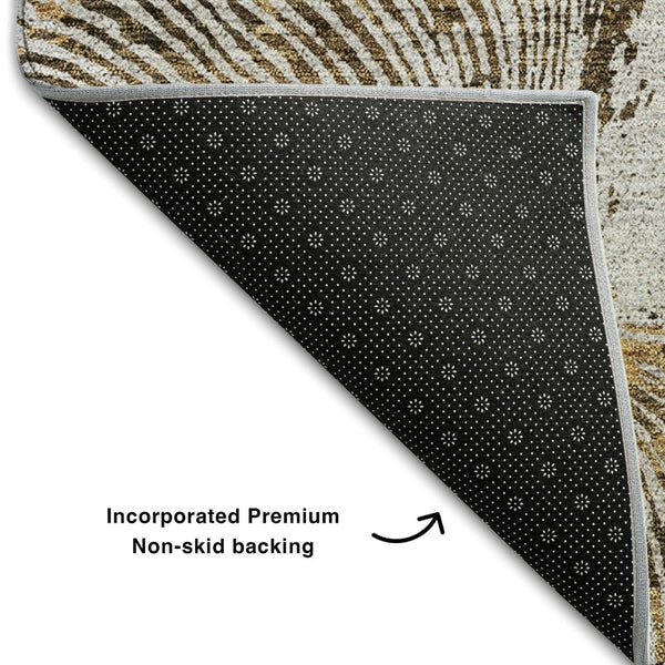 HomeRoots 10' X 14' Taupe Brown & Ivory Woodland Lodge Area Rug - Durable, UV-Protected, Easy-Care Design 657407