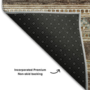 HomeRoots 9' X 12' Southwestern Washable Area Rug - Durable, Stain-Resistant, UV Protected for Family Spaces 657412