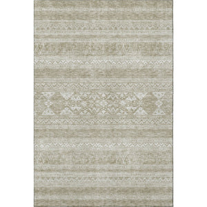 HomeRoots 5' X 8' Southwestern Khaki and Ivory Washable Area Rug - Durable, UV-Protected, Soft & Stylish 657421