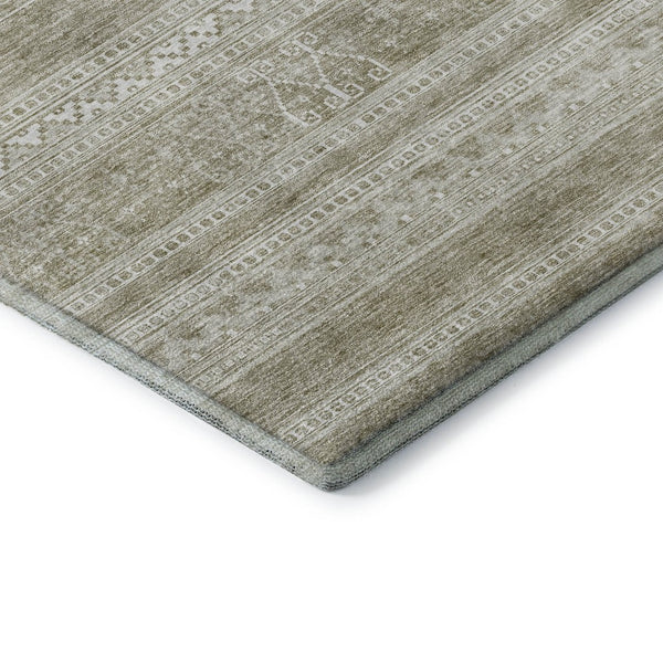HomeRoots 10' X 14' Khaki & Ivory Southwestern Washable Area Rug – Stylish, Durable, UV-Protected for Homes 657425