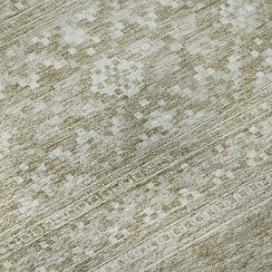 HomeRoots 10' X 14' Khaki & Ivory Southwestern Washable Area Rug – Stylish, Durable, UV-Protected for Homes 657425