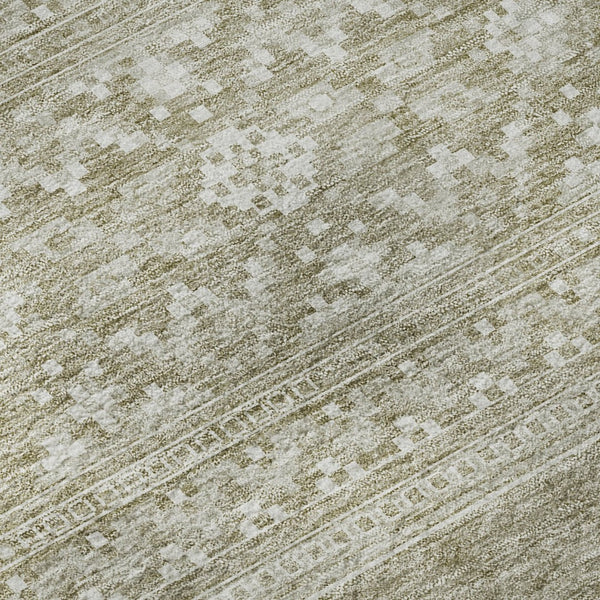 HomeRoots 10' X 14' Khaki & Ivory Southwestern Washable Area Rug – Stylish, Durable, UV-Protected for Homes 657425