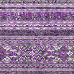 HomeRoots 9' X 12' Bold Purple & Ivory Southwestern Washable Area Rug with UV Protection for Homes & Decor 657442