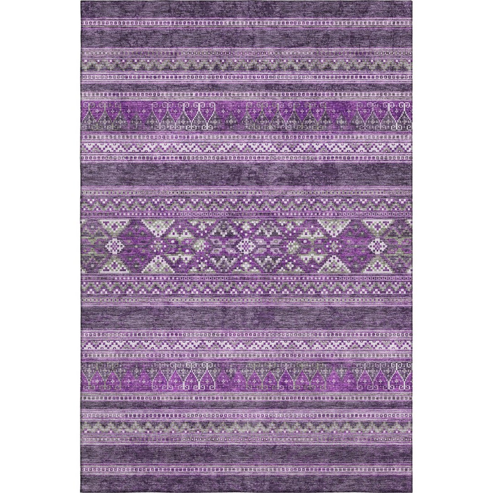 HomeRoots 10' Southwestern-Inspired Purple & Ivory Washable Area Rug with UV Protection for Busy Homes 657443
