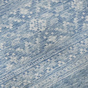 HomeRoots 5' X 8' Sky Blue & Ivory Southwestern Area Rug - Durable, Stain-Resistant with UV Protection! 657445