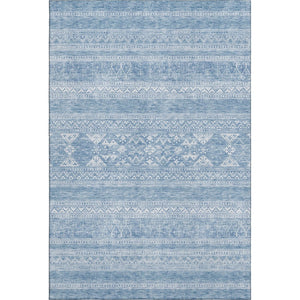 HomeRoots 8' X 10' Sky Blue Southwestern Area Rug - Washable, UV Protected, Durable & Family-Friendly Design 657447