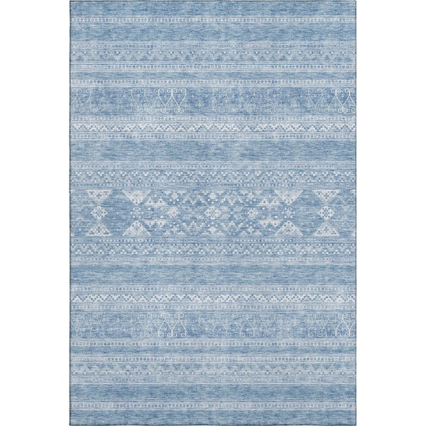 HomeRoots 8' X 10' Sky Blue Southwestern Area Rug - Washable, UV Protected, Durable & Family-Friendly Design 657447