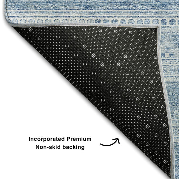 HomeRoots 8' X 10' Sky Blue Southwestern Area Rug - Washable, UV Protected, Durable & Family-Friendly Design 657447