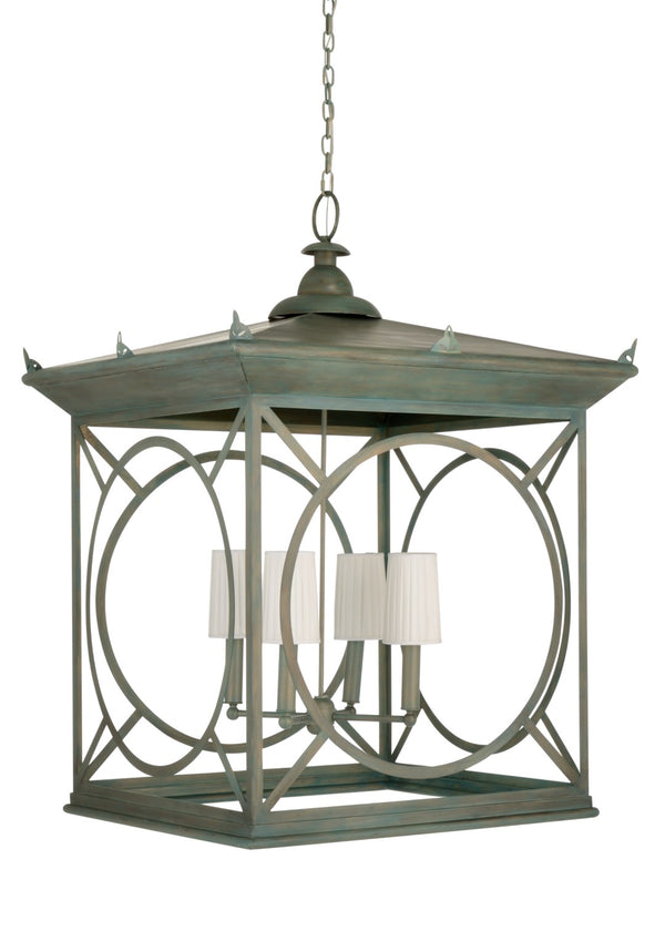 Wildwood Barlow Oversized Antique Moss Lantern — 43" Statement Pendant With Shaded Interior Light For Foyers 65745