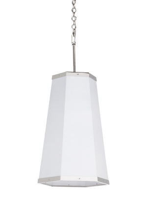 Wildwood High Street Hexagon Pendant: Elongated Polished Nickel Geometric Shade, Custom Benjamin Moore Colors, Adjustable Chain 65746