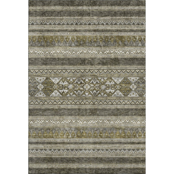 HomeRoots 5' X 8' Southwestern Washable Area Rug with UV Protection - Durable, Stylish, Stain-Resistant Design! 657463