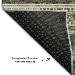 HomeRoots 5' X 8' Southwestern Washable Area Rug with UV Protection - Durable, Stylish, Stain-Resistant Design! 657463