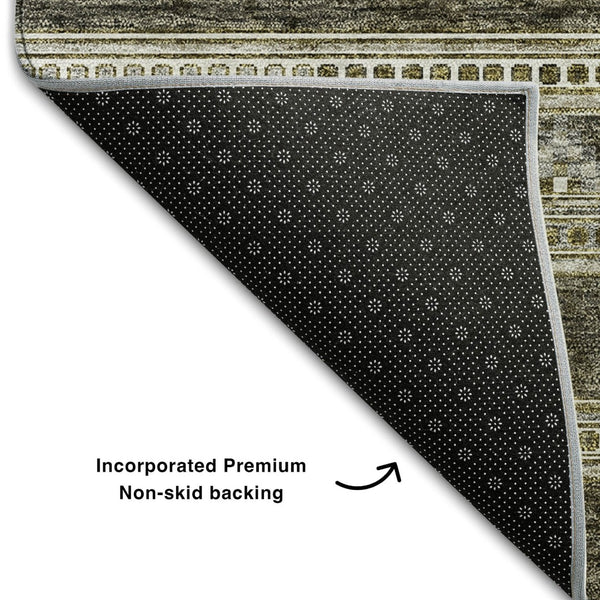 HomeRoots 5' X 8' Southwestern Washable Area Rug with UV Protection - Durable, Stylish, Stain-Resistant Design! 657463