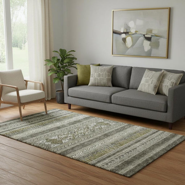 HomeRoots 5' X 8' Southwestern Washable Area Rug with UV Protection - Durable, Stylish, Stain-Resistant Design! 657463