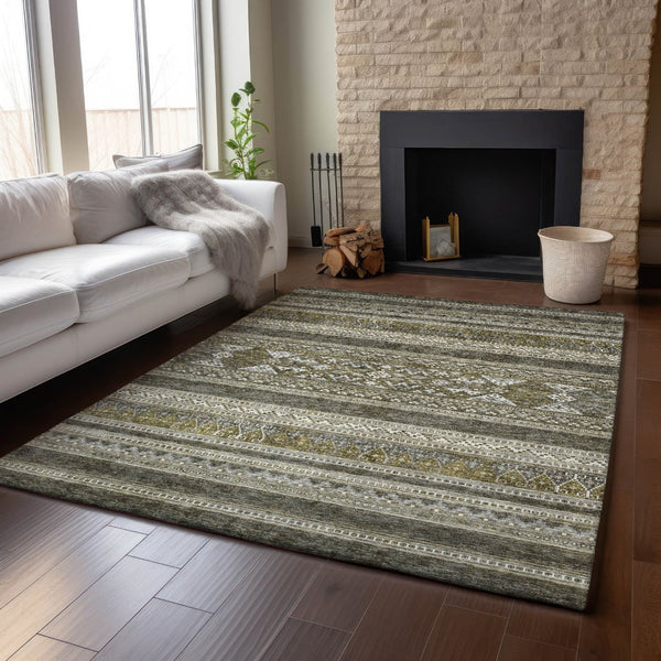 HomeRoots 5' X 8' Southwestern Washable Area Rug with UV Protection - Durable, Stylish, Stain-Resistant Design! 657463