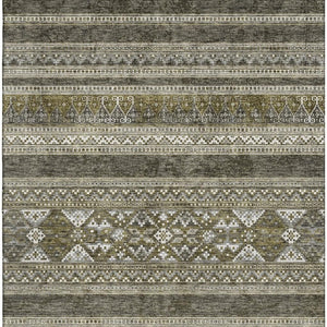 HomeRoots 9' X 12' Southwestern Washable Area Rug – Durable, UV-Protected, Stylish Taupe & Ivory Design 657466