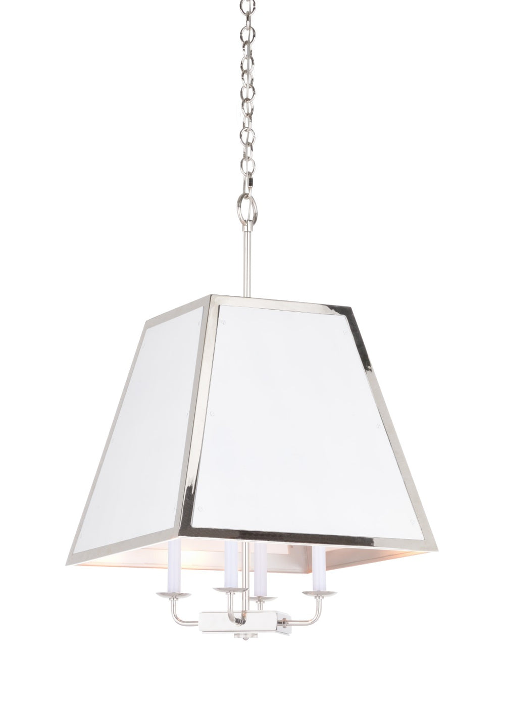 Wildwood High Street Island Pendant — Polished Nickel 4-Light Fixture With Custom Benjamin Moore Insets, 6Ft Chain Adjustability 65747