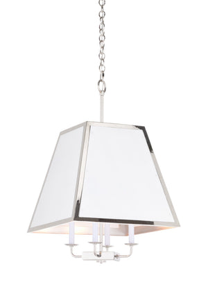 Wildwood High Street Island Pendant — Polished Nickel 4-Light Fixture With Custom Benjamin Moore Insets, 6Ft Chain Adjustability 65747