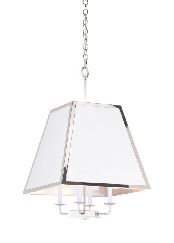 Wildwood High Street Island Pendant — Polished Nickel 4-Light Fixture With Custom Benjamin Moore Insets, 6Ft Chain Adjustability 65747
