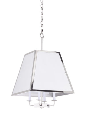 Wildwood High Street Island Pendant — Polished Nickel 4-Light Fixture With Custom Benjamin Moore Insets, 6Ft Chain Adjustability 65747