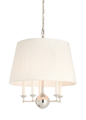 Wildwood Jermyn Small Chandelier — Polished Nickel & Off-White Silkette Shade, Geometric Elegance For Cozy Spaces 65748