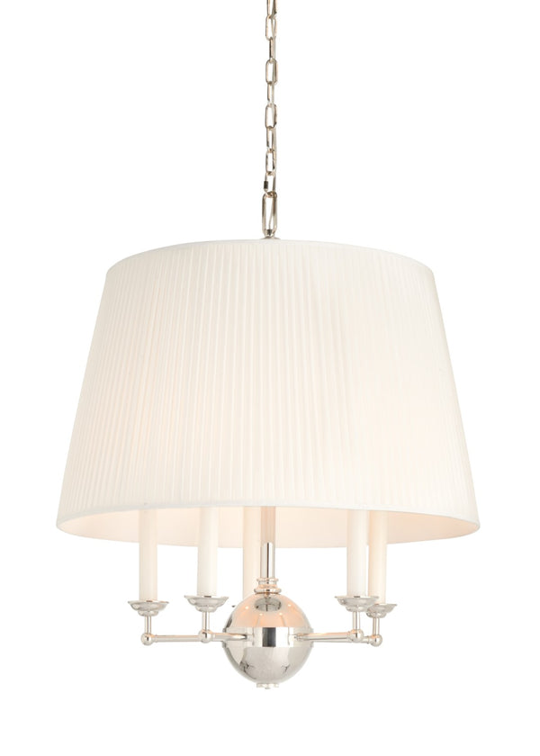 Wildwood Jermyn Small Chandelier — Polished Nickel & Off-White Silkette Shade, Geometric Elegance For Cozy Spaces 65748